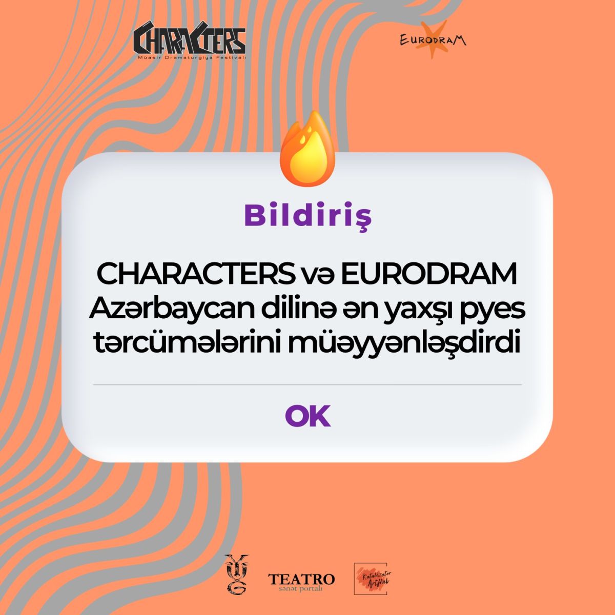 CHARACTERS və EURODRAM Azərbaycan dilinə ən yaxşı pyes tərcümələrini müəyyənləşdirdi